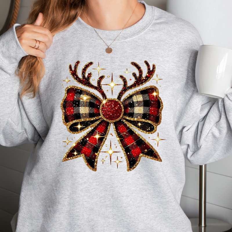 Reindeer Bow Sweatshirt