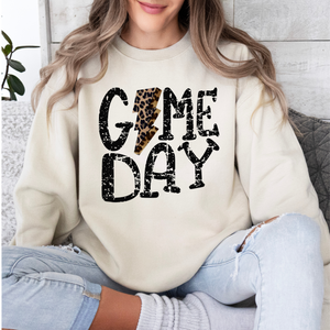 Game Day Cheetah Lightening Bolt Sand Sweatshirt