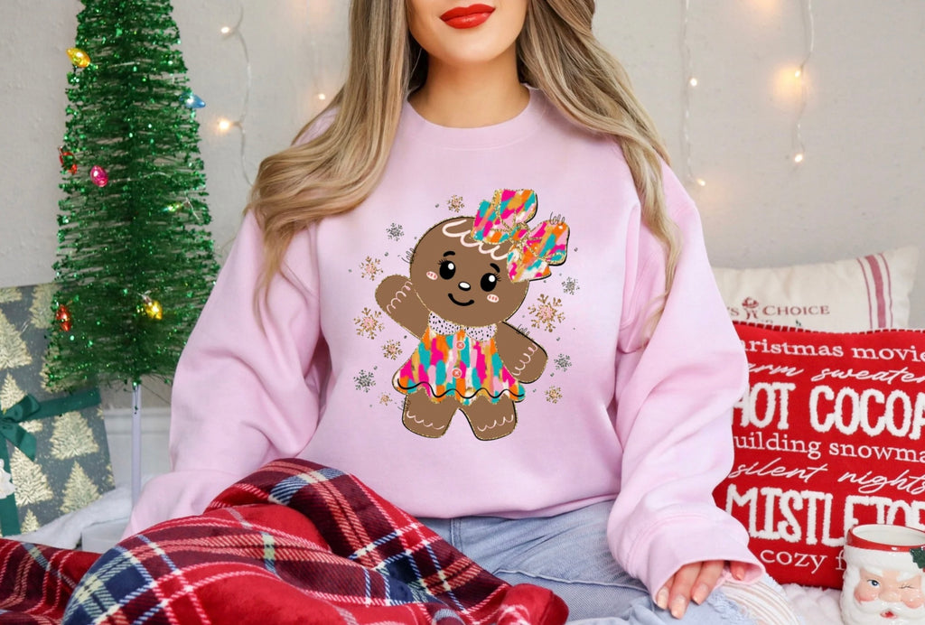 Gingerbread Girl Pink Sweatshirt