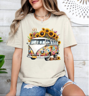 Hippie Van and Sunflower Sand T-Shirt