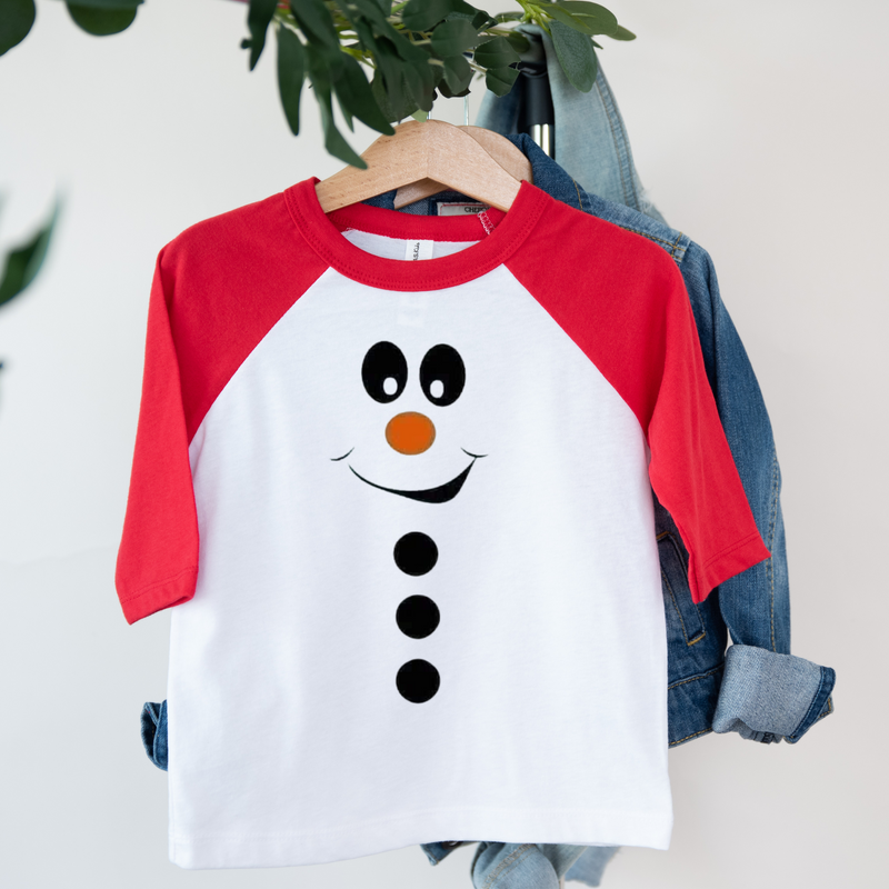 Snowman with Buttons Down The Front T-Shirt