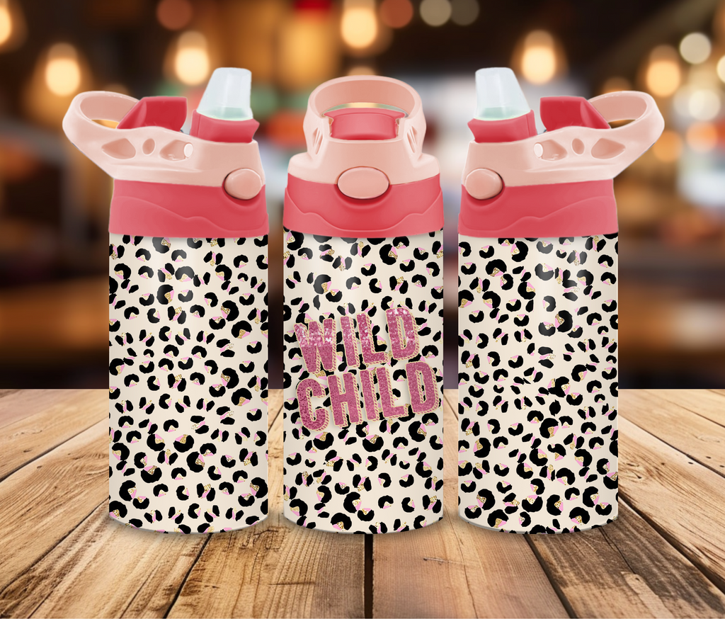 Wild Child Cheetah Flip Top Kids Tumbler