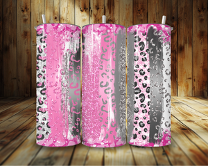 Pink And Gray Cheetah Tumbler