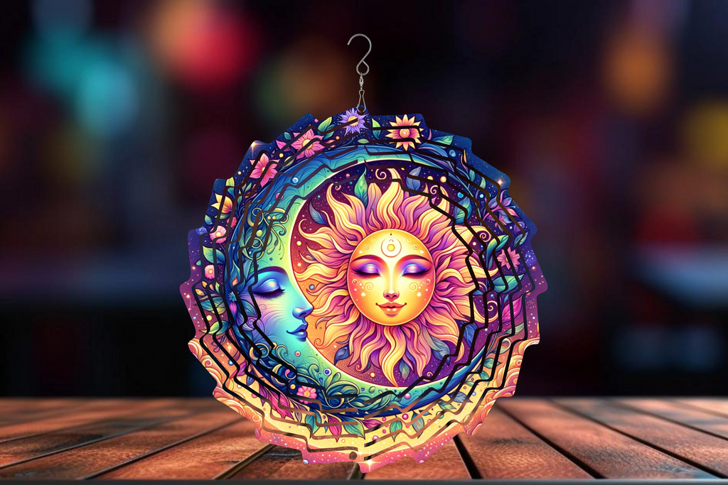 Moon and Sun Wind Spinner