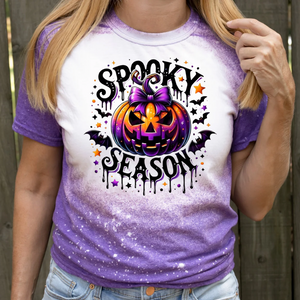 Spooky Season Bleached Purple T-Shirt