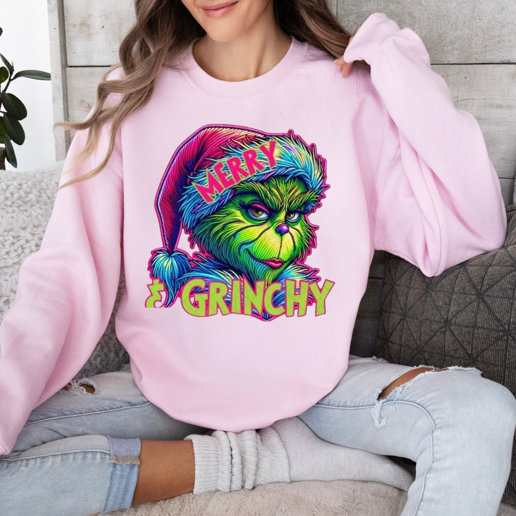 Merry and Grinchy Pink Sweatshirt