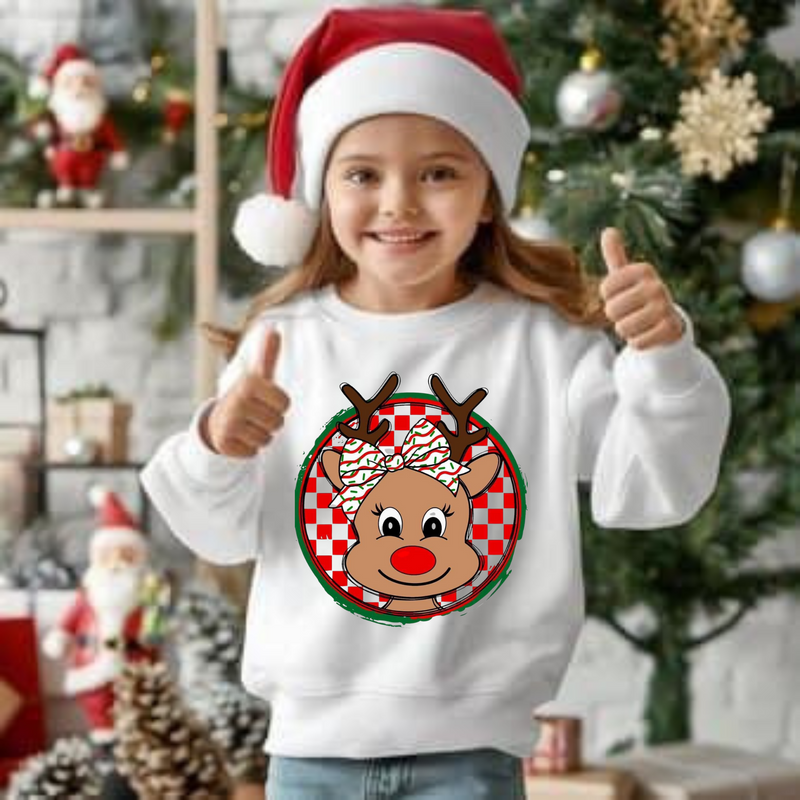 Girls Christmas Reindeer Sweatshirt