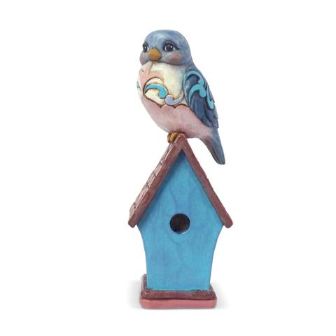 Jim Shore Miniature Bluebird on Birdhouse