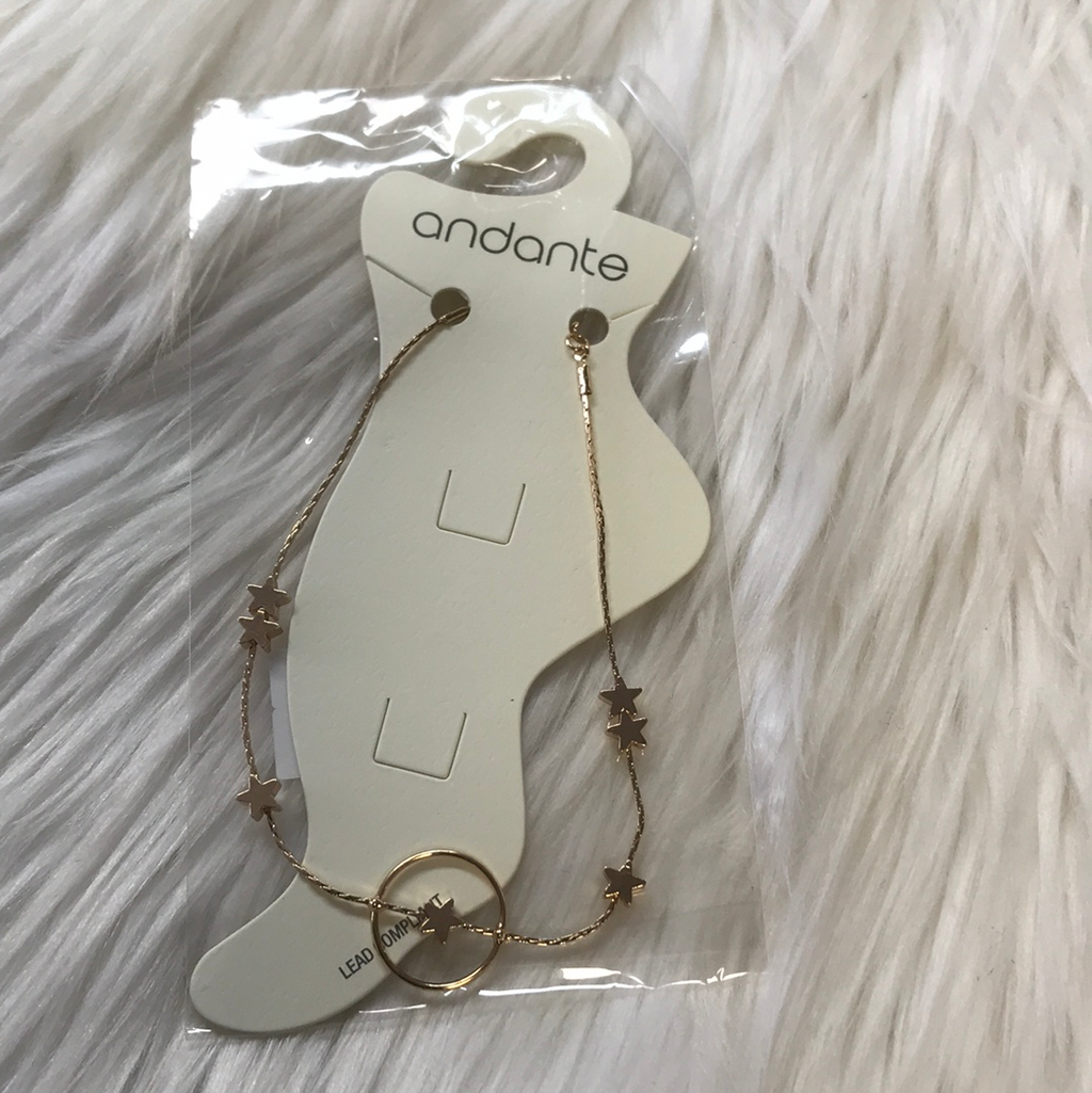 Rose gold stars and loop anklet