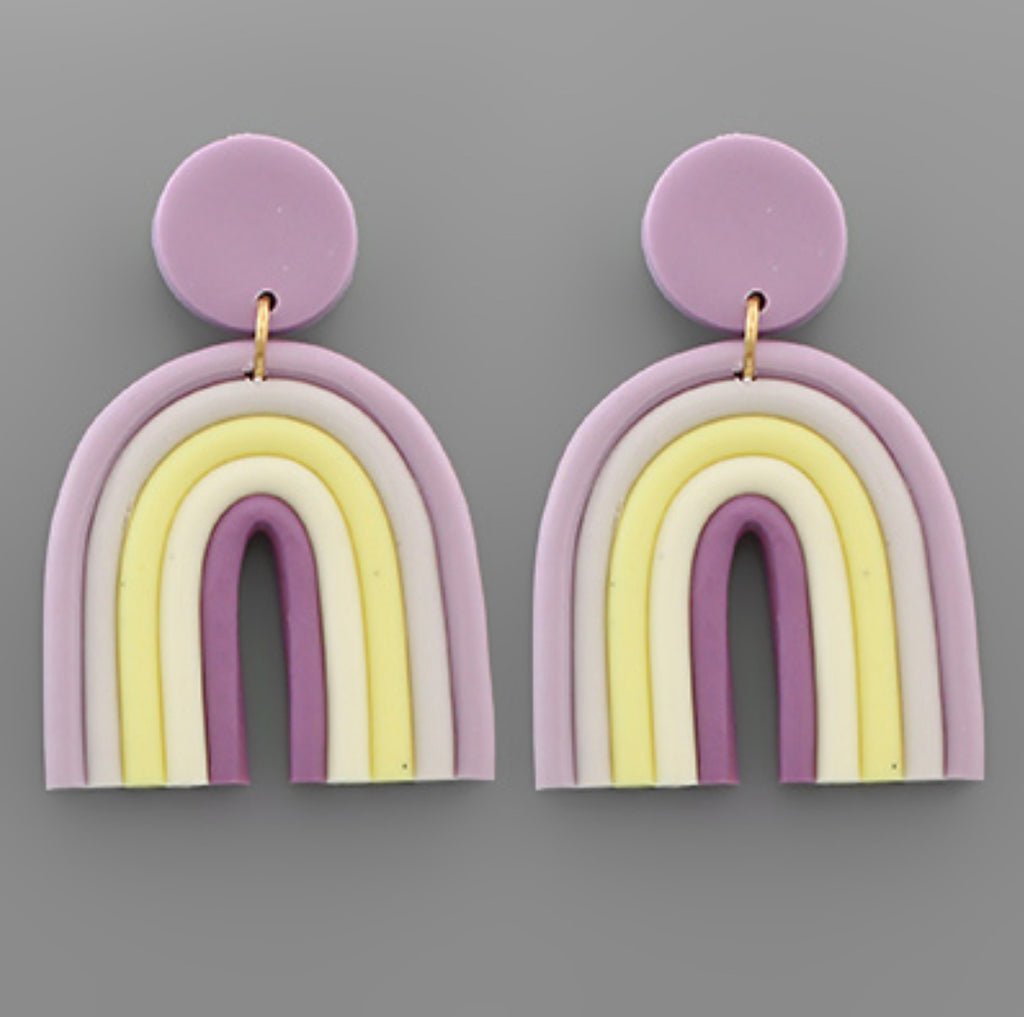 Purple Rainbow Earrings