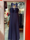 Navy Blue Lace Prom Dress