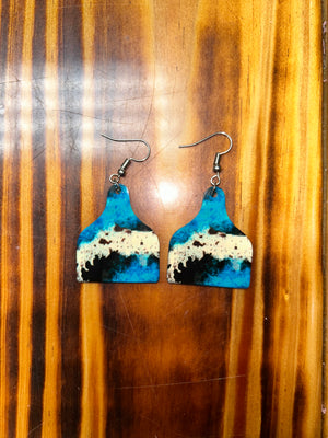 Turquoise Cow Print Earrings