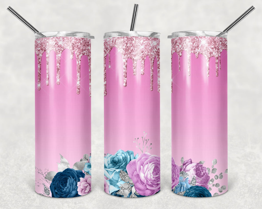 Pink floral Bluetooth speaker tumbler