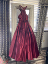 Burgandy sequined prom dress
