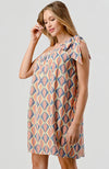 Iris dress retro print navy dress