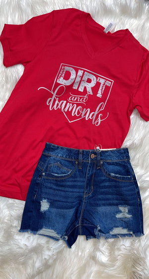 Dirt and diamonds womens t-shirt