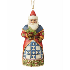 Jim Shore Santa With Holly Ornament