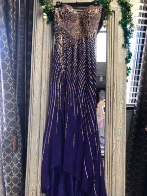 Purple and Gold prom dress