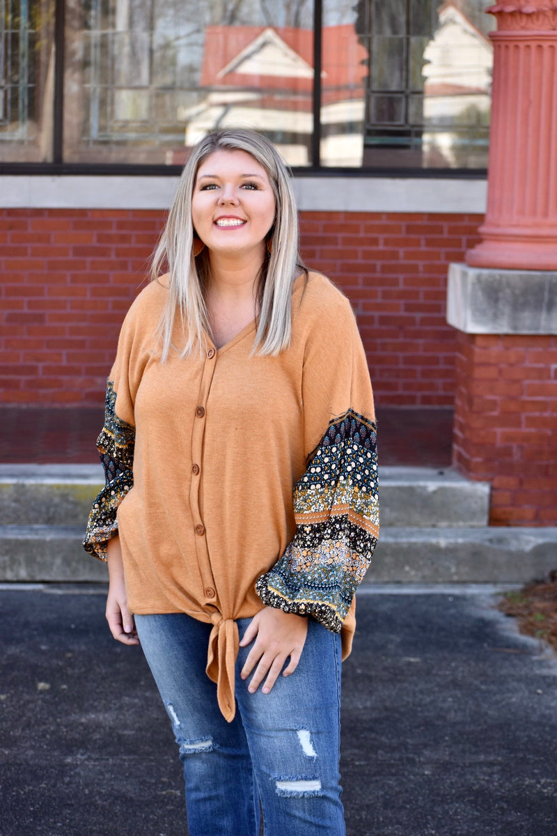 Mustard Button Down with Tie