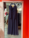 Strapless Navy Prom Dress with Scarf