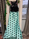Teal and Black Prom Dress