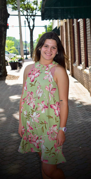 Green spring dress