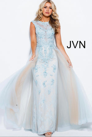 Jovani Blue dress with cape