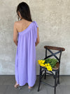 Pretty purple one shoulder dress