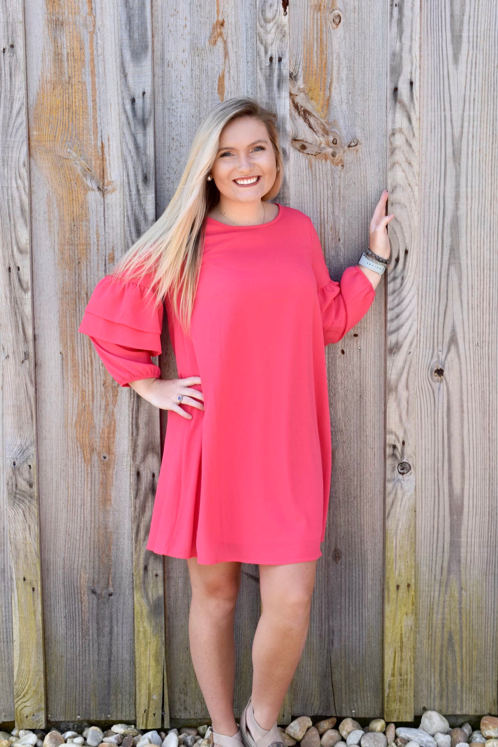Pink Dress With Ruffle