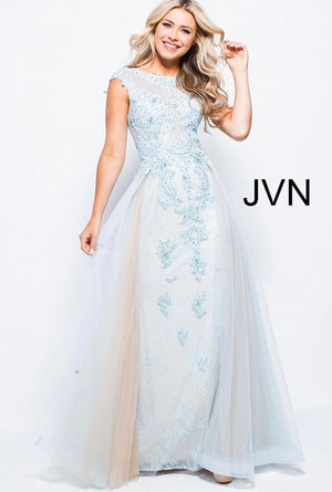 Jovani Blue dress with cape