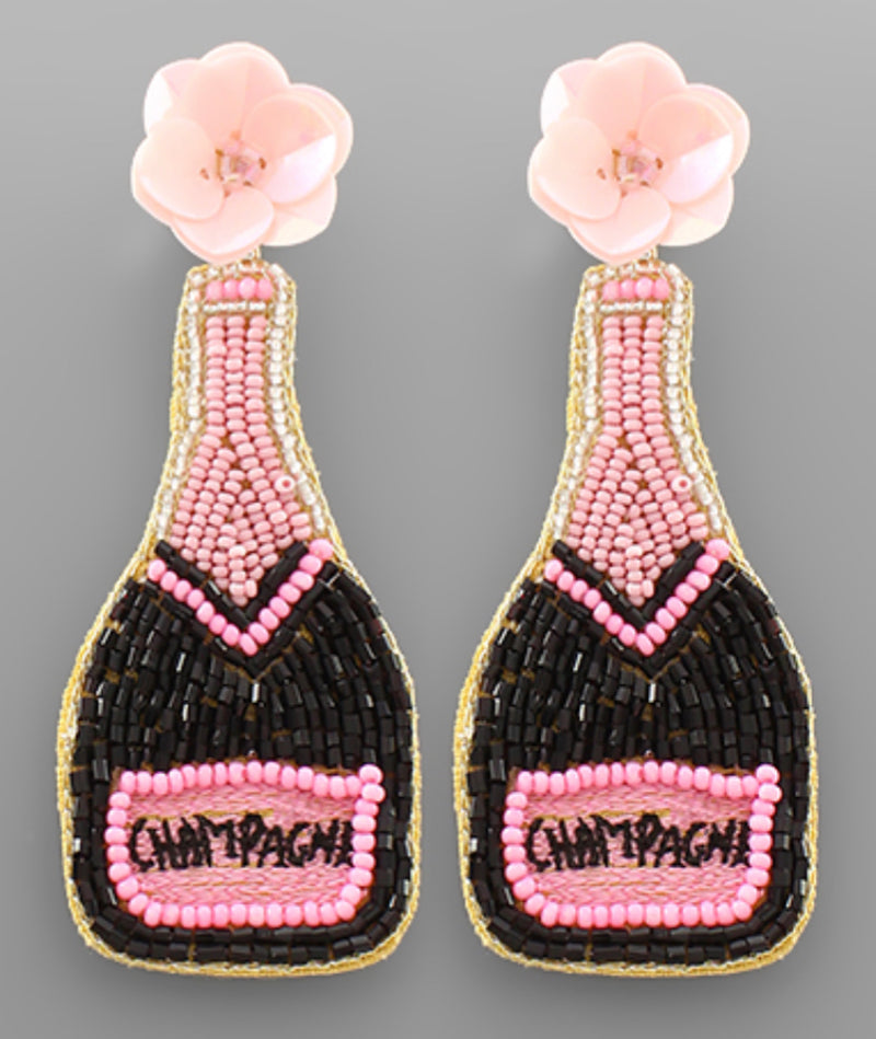 Bottle of Champagne Earrings