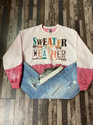 Sweater Season Split Bleached Sweatshirt