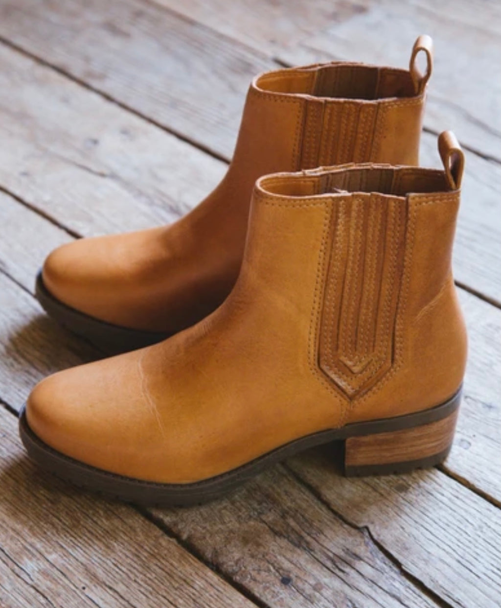 Lily Tan Round Toe Booties