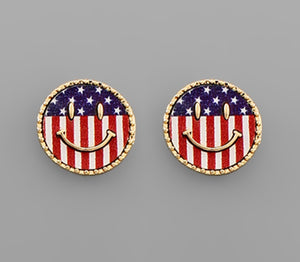 American Smiley Earrings