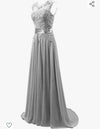 KM Formals long lace prom evening dresses