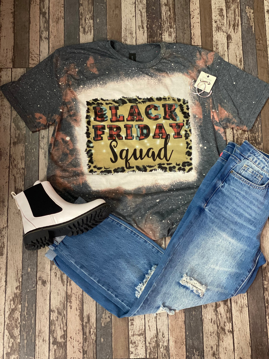 Black Friday Squad Bleached Tee