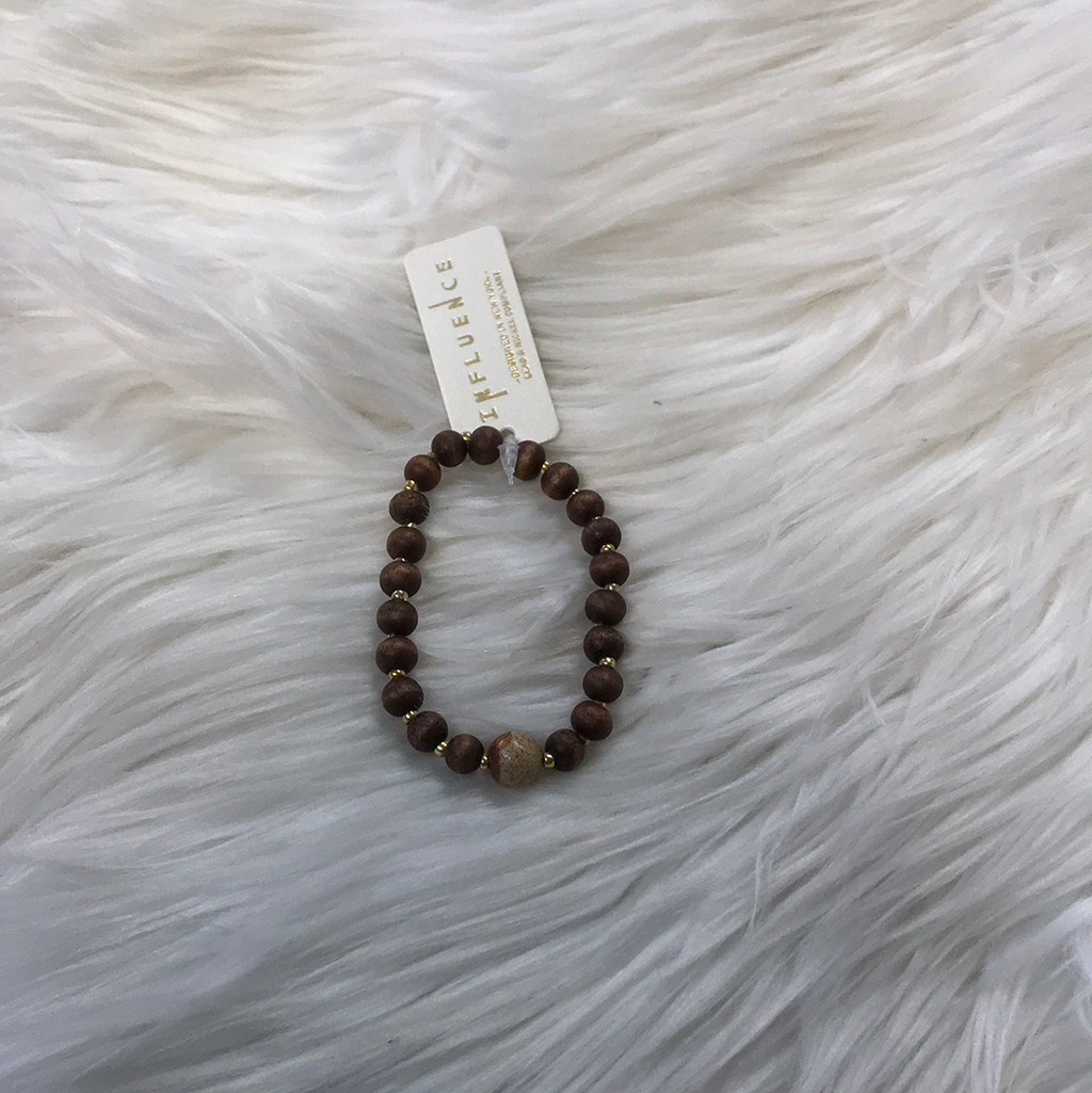 Brown and gold beaded bracelets