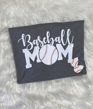 “Baseball MOM” Vinyl T-Shirt