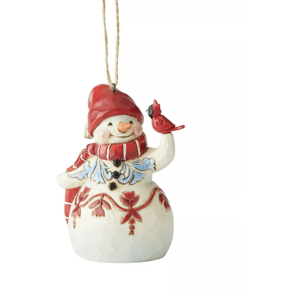 Jim Shore Mini Red & White Snowman Ornament