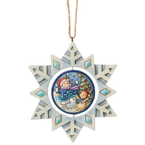 Enesco Jim Shore Heartwood Creek Snowflake with Snowman Ornament