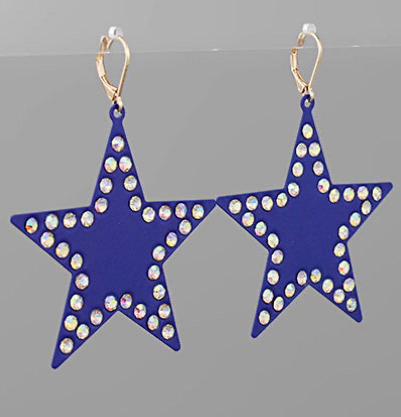 Blue Star Earrings