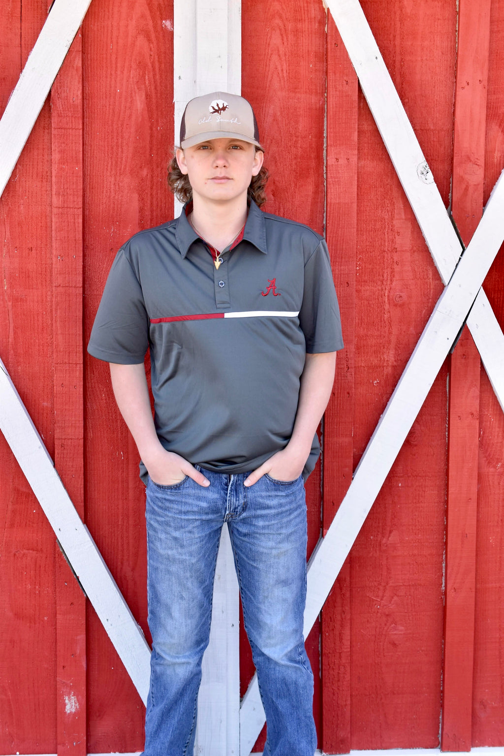 Alabama Polo Shirt - Red or Gray